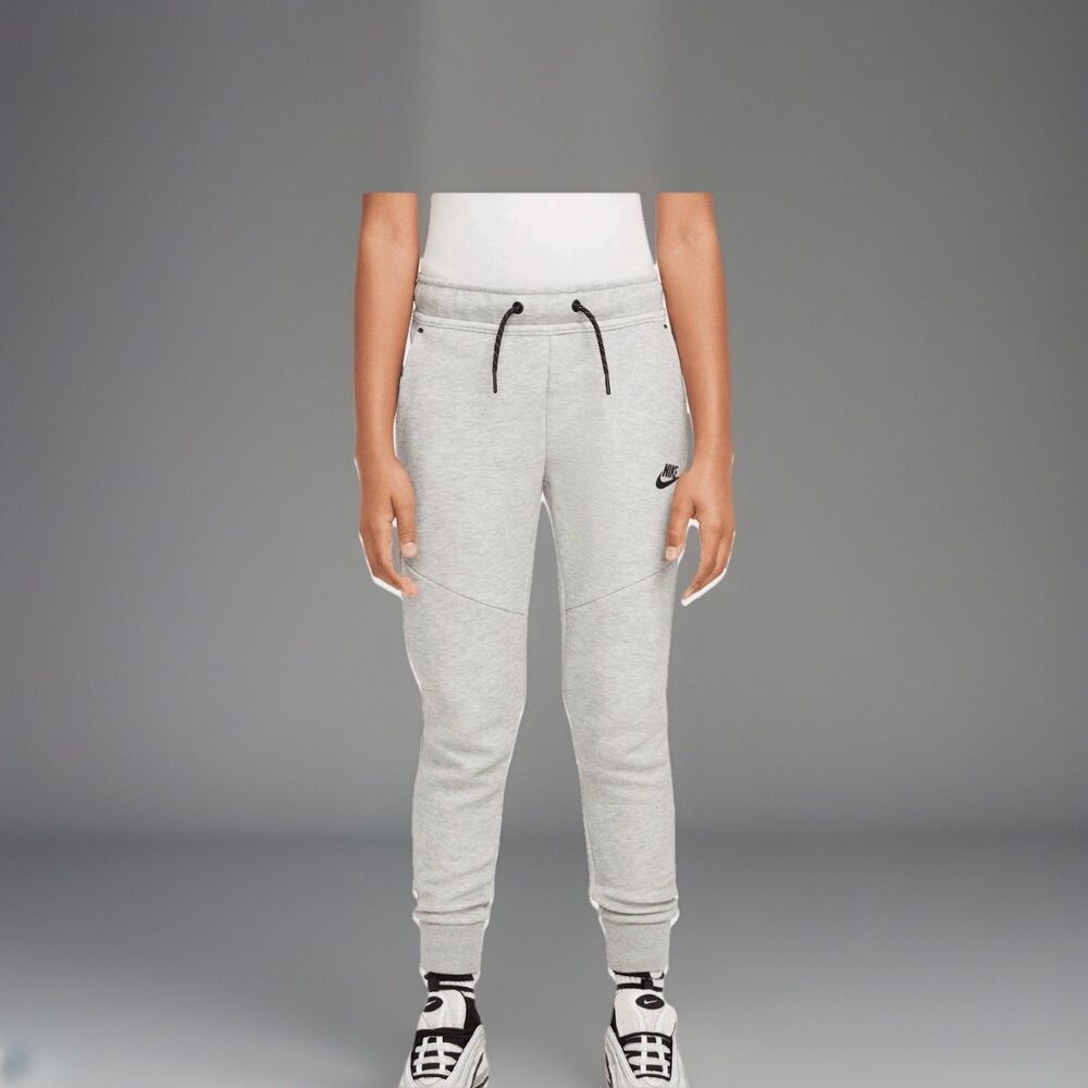 Nike Sportswear Tech Fleece Kids Joggers Light Grey Pants-Size Kids Large Unisex